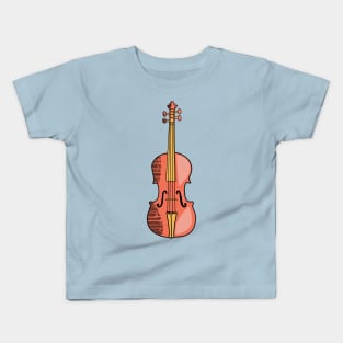 Violin Hand Drawn Line Art Musical Instrument Kids T-Shirt